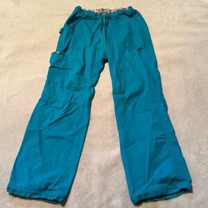 XS Koi Teal Lindsey Cargo Scrub Pants